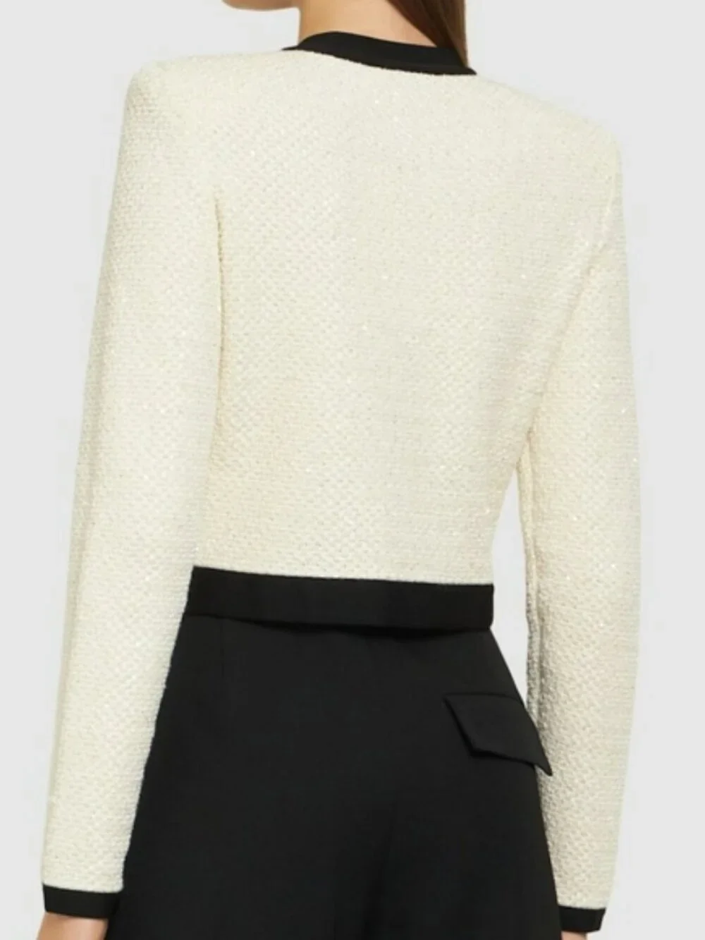 Self-portrait Sequined cotton blend bow cardigan With matching Mini Skirt - Picture 4 of 16